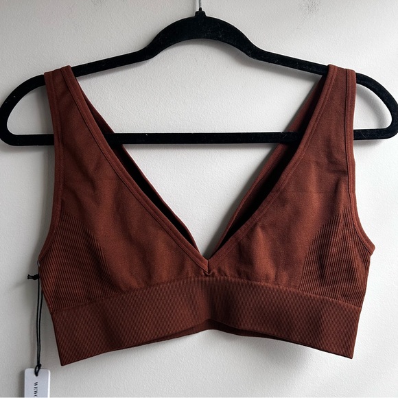 Revolve We Wore What V Neck Bra Top Brunette Medium NWT - Picture 5 of 8